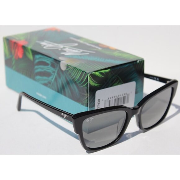 MAUI JIM Kuo POLARIZED Sunglasses 884-02 Black/Neutral Gray NEW